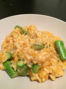 Pumpkin and asparagus risotto... a bit of an experiment that actually succeeded!